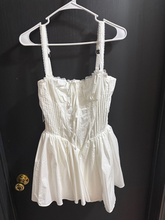 Windsor Dresses & Skirts - Windsor White Lace-Trim Corset Dress